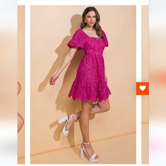 NWOT Flying Tomato "Never Be The Same" woven mini dress, fuschia, size L - Picture 2 of 11